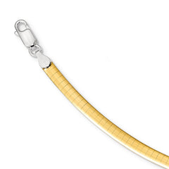 Sterling Silver Gold-plated 4mm Reversible w/2in ext Cubetto Chain - 2