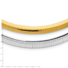 Sterling Silver Gold-plated 6mm Reversible w/2in ext Cubetto Chain - 2