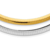 Sterling Silver Gold-plated 6mm Reversible w/2in ext Cubetto Chain - 2