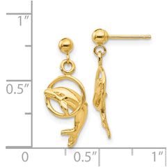 14k Dolphin Earrings