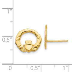 14k Claddagh Post Earrings - 4
