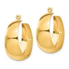 14k Polished Hoop Earring Jackets - 4