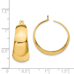 14k Polished Hoop Earring Jackets - 4