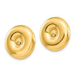 14k Polished Round Fancy Earring Jackets