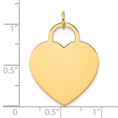 14K Polished Heart Shaped Disc Pendant - 2