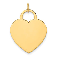 14K Polished Heart Shaped Disc Pendant - 2