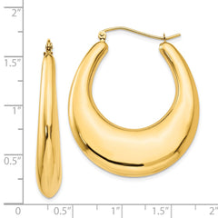 14k Polished Hoop Earrings - 6