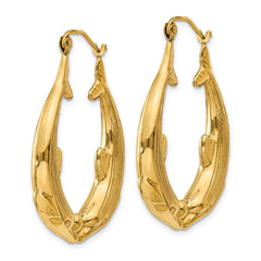 14k Polished Dolphin Hoop Earrings - 3