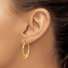14k Polished Ram Hoop Earrings - 3