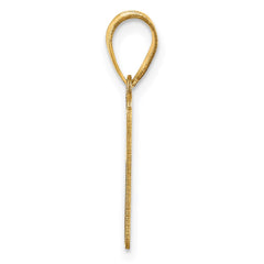 14k Brushed Border Script Number 1 Pendant