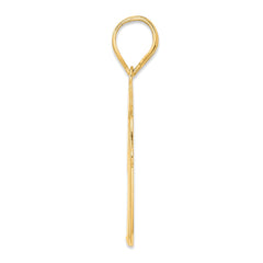 14k Brushed Border Script Number 10 Pendant