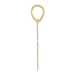 14k Brushed Border Script Number 13 Pendant