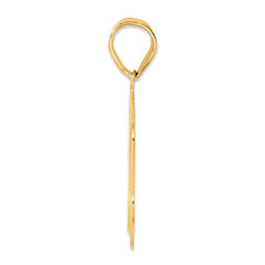 14k Brushed Border Script Number 14 Pendant