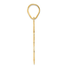 14k Brushed Border Script Number 15 Pendant