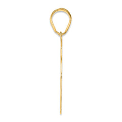 14k Brushed Border Script Number 19 Pendant