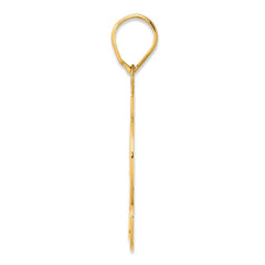 14k Brushed Border Script Number 22 Pendant