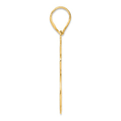 14k Brushed Border Script Number 25 Pendant