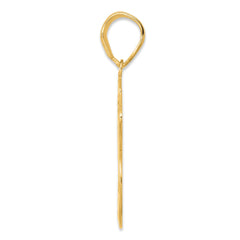 14k Brushed Border Script Number 26 Pendant