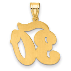 14k Brushed Border Script Number 30 Pendant