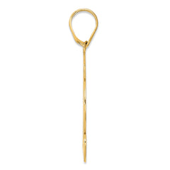 14k Brushed Border Script Number 32 Pendant