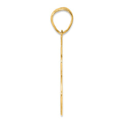 14k Brushed Border Script Number 35 Pendant