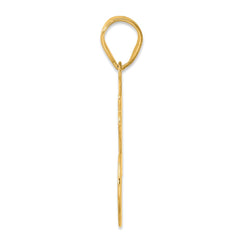 14k Brushed Border Script Number 36 Pendant