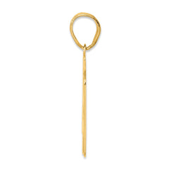 14k Brushed Border Script Number 41 Pendant