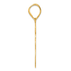 14k Brushed Border Script Number 58 Pendant