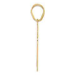 14k Brushed Border Script Number 71 Pendant