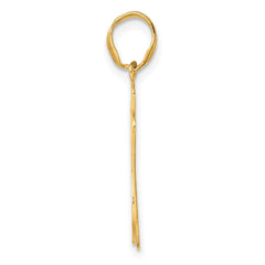 14k Brushed Border Script Number 87 Pendant