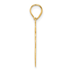 14k Brushed Border Script Number 88 Pendant