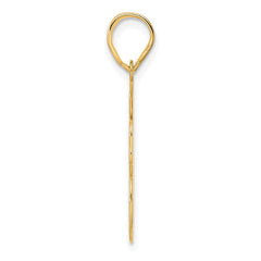 14k Brushed Border Script Number 98 Pendant