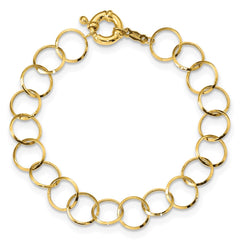 14K Polished Circle Chain 7.5 inch Bracelet
