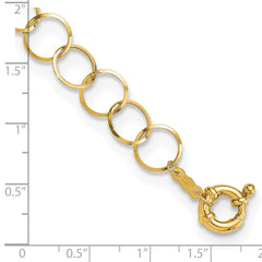 14K Polished Circle Chain 7.5 inch Bracelet