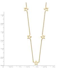 14K Open Stars 16 inch Necklace Plus 2 inch Extension