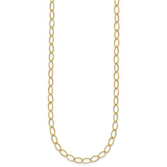 14k Polished 4mm Fancy Oval Link 18 inch Necklace