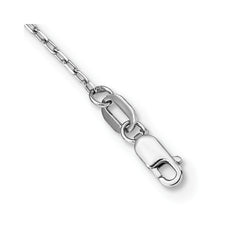 14k White Gold Polished Crucifix and Miraculous Medal with 3mm Mirror Beads 24 inch Rosary Necklace