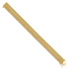 14k Polished 13mm Fancy Link 7.5 inch Bracelet