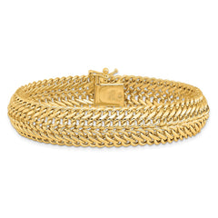14k Polished 13mm Fancy Link 7.5 inch Bracelet