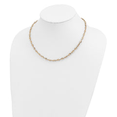 14K Fancy Twisted Oval Link 18 inch Necklace
