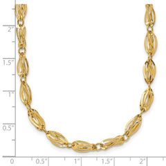 14K Fancy Twisted Oval Link 18 inch Necklace