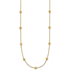 14K Diamond-cut Beads 17 inch Station Necklace
