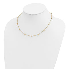 14K Diamond-cut Beads 17 inch Station Necklace