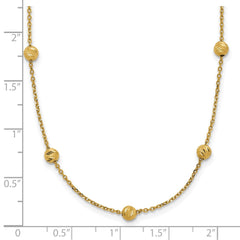 14K Diamond-cut Beads 17 inch Station Necklace