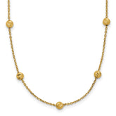 14K Diamond-cut Beads 17 inch Station Necklace