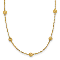14K Diamond-cut Beads 17 inch Station Necklace