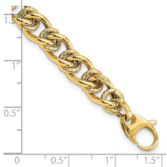14K Polished 7mm Fancy Link 7.5 inch Bracelet