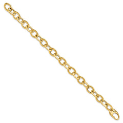 14k Polished 9.3mm Fancy Oval Link 8.5 inch Bracelet