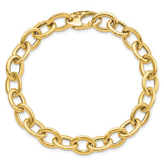 14k Polished 9.3mm Fancy Oval Link 8.5 inch Bracelet
