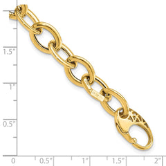 14k Polished 9.3mm Fancy Oval Link 8.5 inch Bracelet